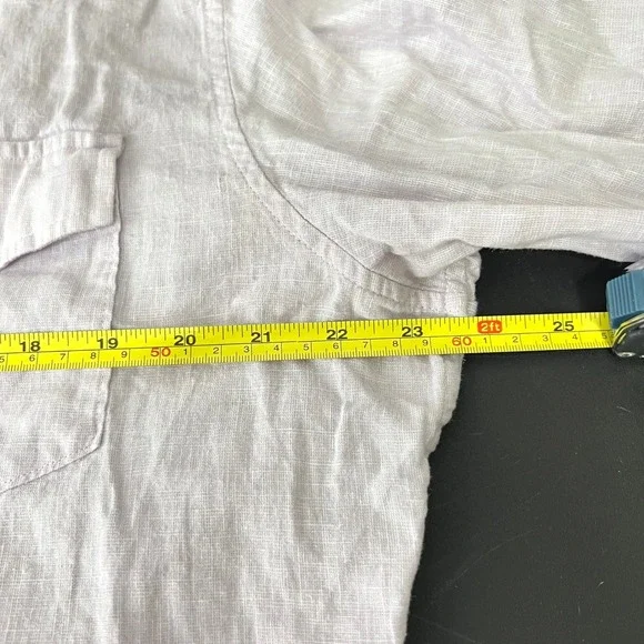 Marc Anthony Lavender Linen Blend Button Down Mens L Slim Fit Long Sleeve Shirt - Picture 11 of 12